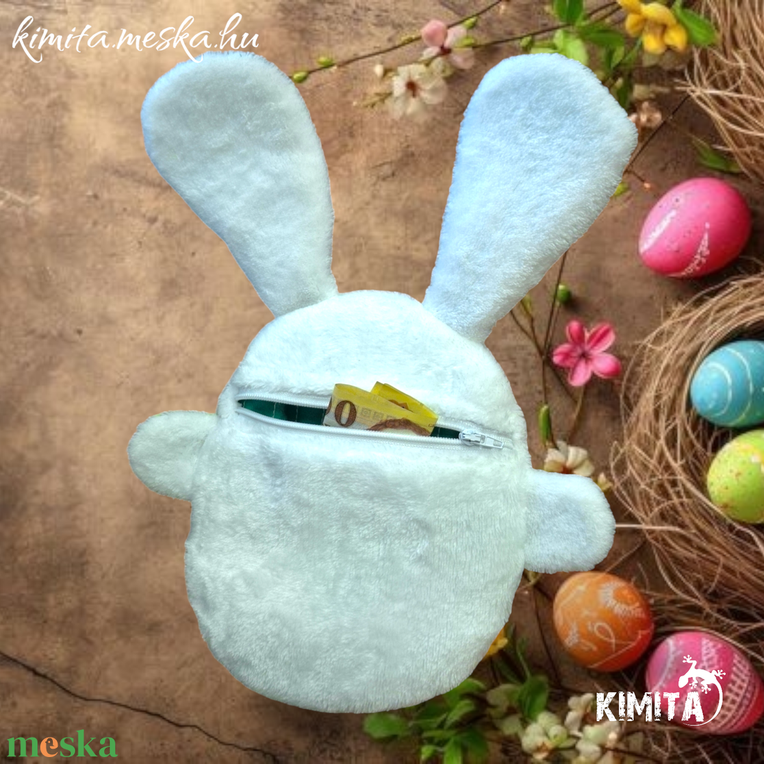 Pénzátadó nyuszi-húsvét - ünnepi díszek, dekorációk - húsvéti díszek és dekorációk - húsvéti pénzátadó - Meska.hu