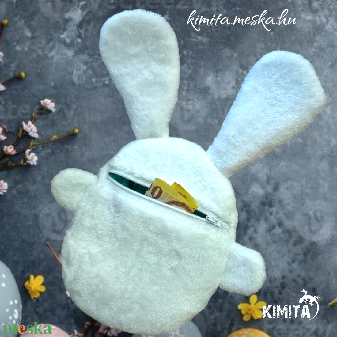 Pénzátadó nyuszi-húsvét - ünnepi díszek, dekorációk - húsvéti díszek és dekorációk - húsvéti pénzátadó - Meska.hu