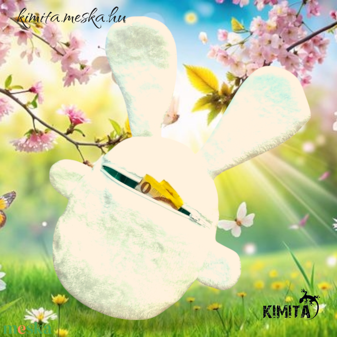 Pénzátadó nyuszi-húsvét - ünnepi díszek, dekorációk - húsvéti díszek és dekorációk - húsvéti pénzátadó - Meska.hu