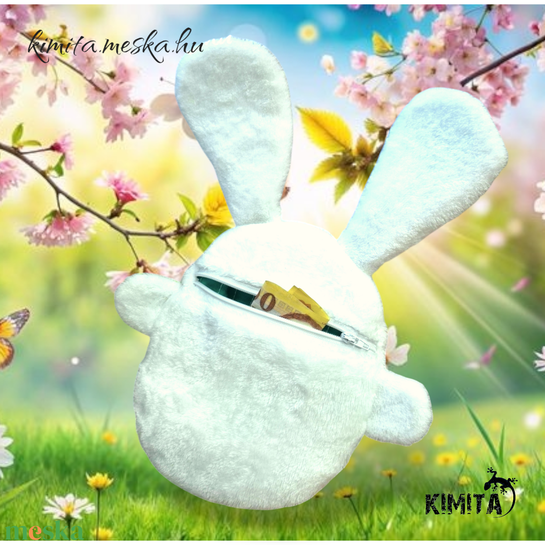 Pénzátadó nyuszi-húsvét - ünnepi díszek, dekorációk - húsvéti díszek és dekorációk - húsvéti pénzátadó - Meska.hu