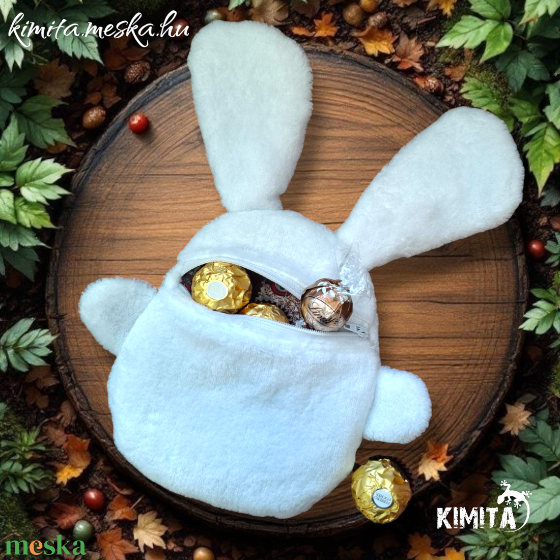 Ajándékátadó nyuszi-húsvét - ünnepi díszek, dekorációk - húsvéti díszek és dekorációk - húsvéti ajándékátadó - Meska.hu
