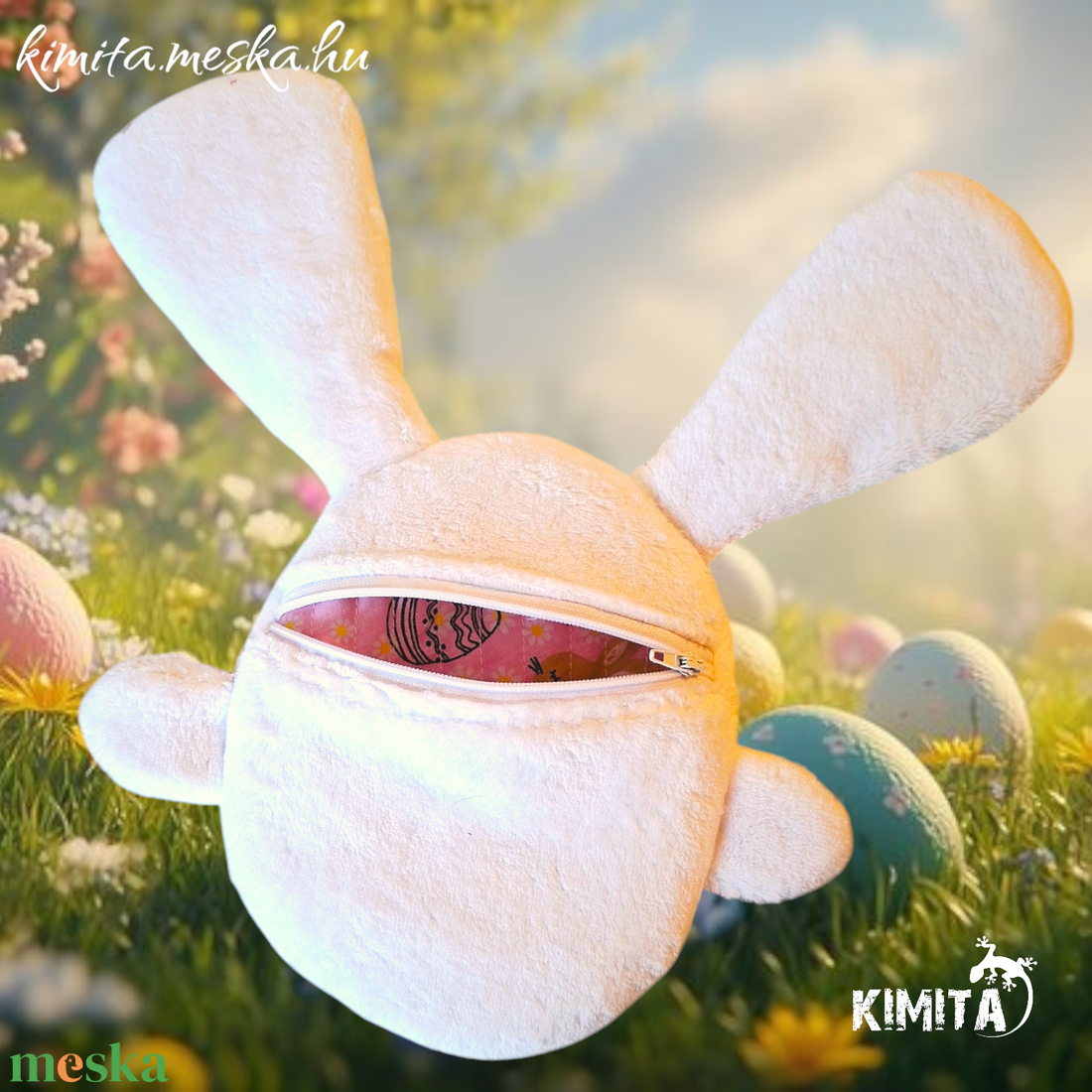 Húsvéti nyuszi zsebbel - játék & sport - plüssállat & játékfigura - nyuszi - Meska.hu