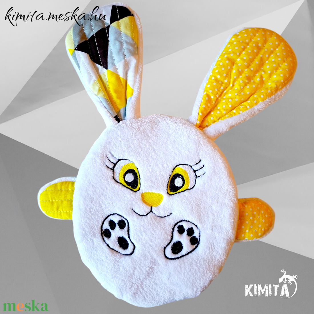 Húsvéti nyuszi zsebbel - ünnepi díszek, dekorációk - húsvéti díszek és dekorációk - húsvéti asztaldíszek - Meska.hu