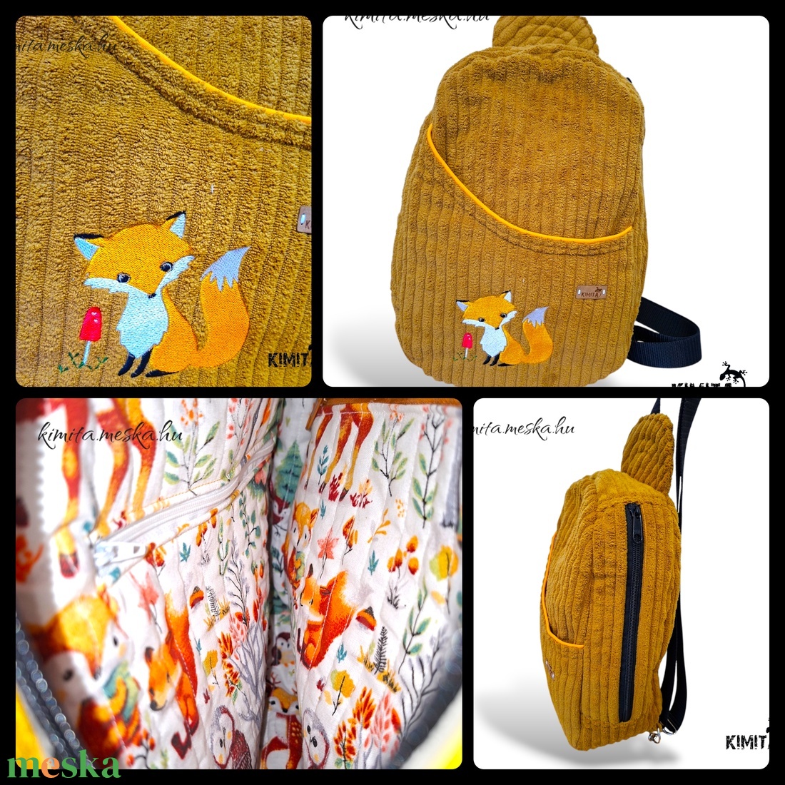 Fesztivál hátizsák-róka - táska & tok - hátizsák - hátizsák - Meska.hu