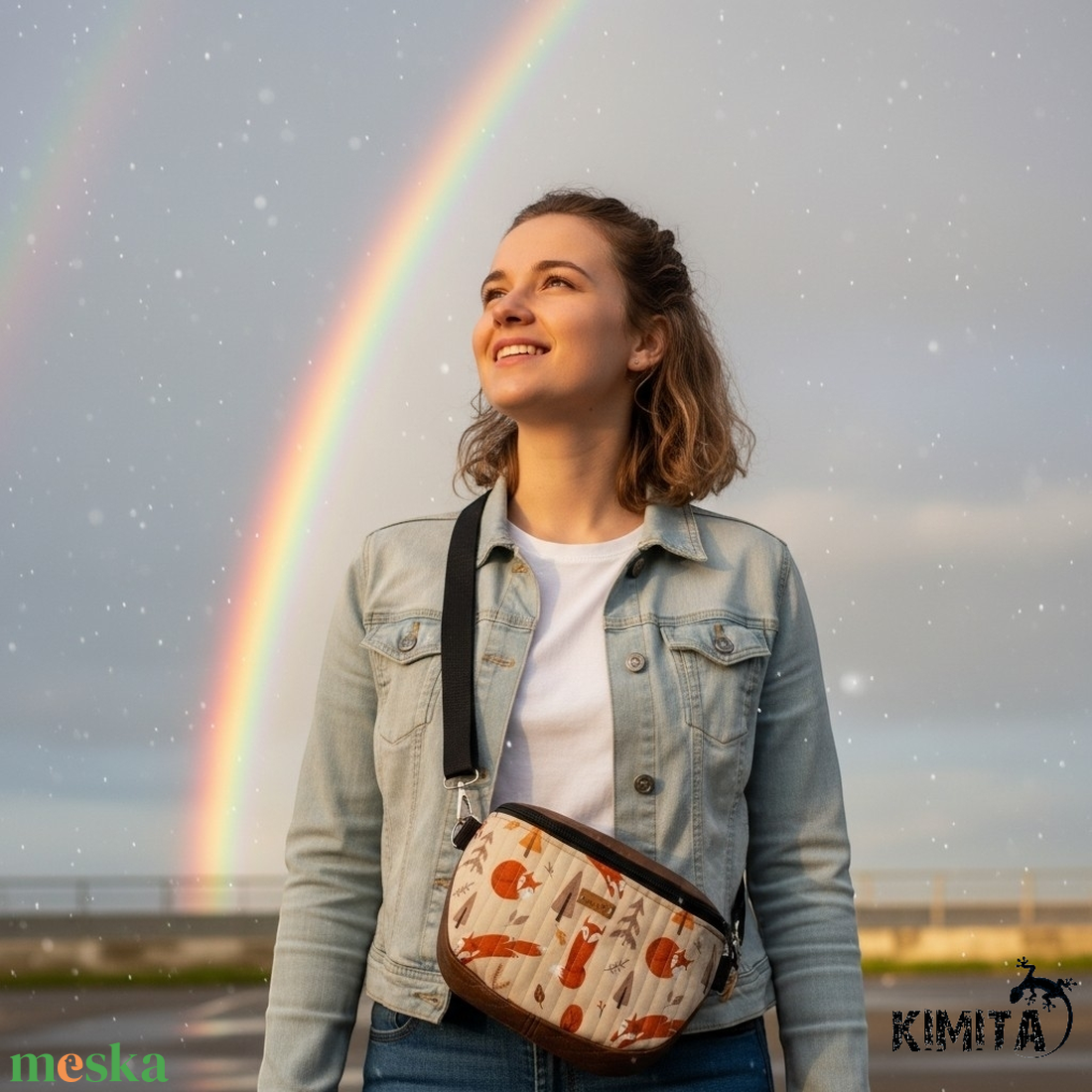 Rókás crossbody táska - táska & tok - kézitáska & válltáska - vállon átvethető táska - Meska.hu