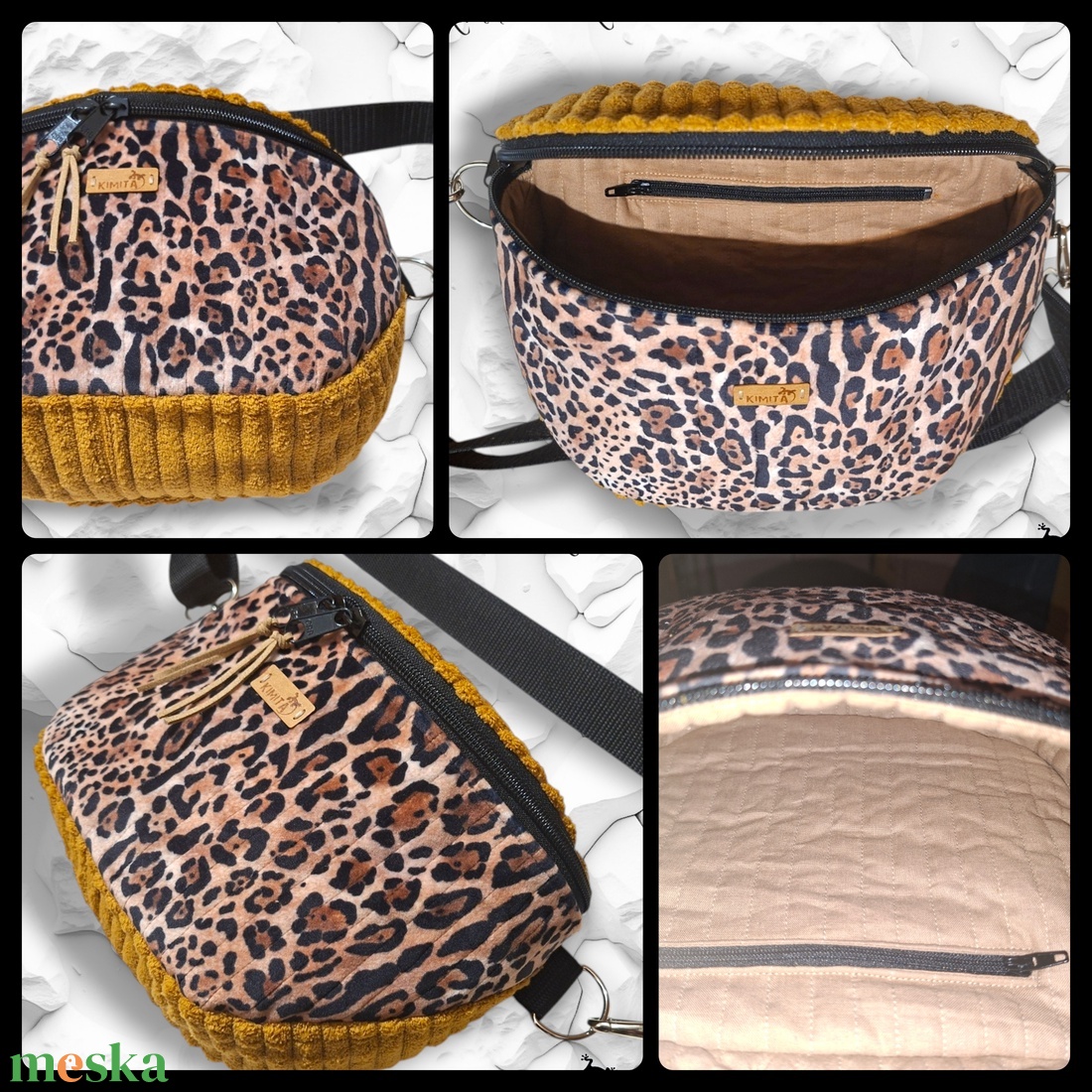 Leopárd crossbody táska - táska & tok - kézitáska & válltáska - vállon átvethető táska - Meska.hu