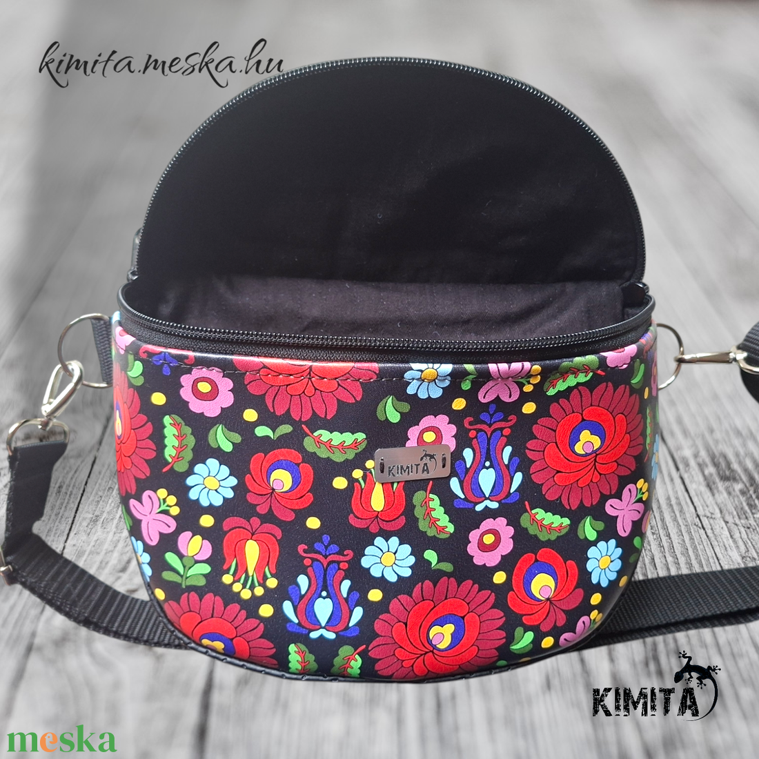 Népi mintás crossbody táska - táska & tok - kézitáska & válltáska - vállon átvethető táska - Meska.hu