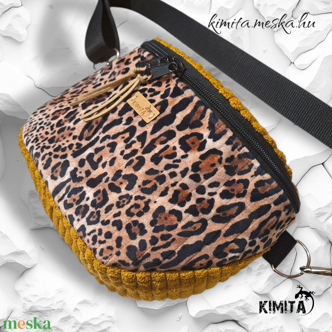 Leopárd crossbody táska - táska & tok - kézitáska & válltáska - vállon átvethető táska - Meska.hu