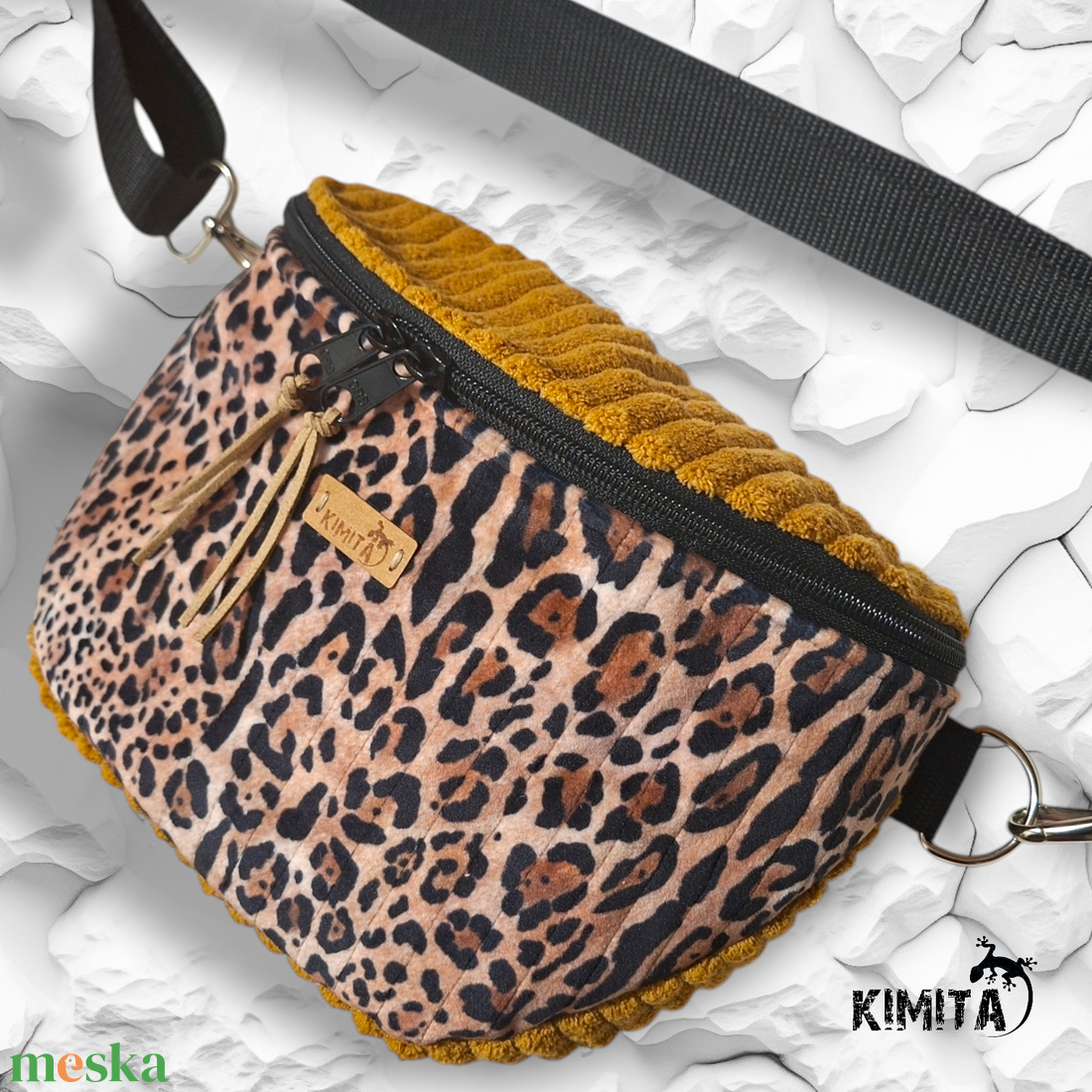 Leopárd crossbody táska - táska & tok - kézitáska & válltáska - vállon átvethető táska - Meska.hu