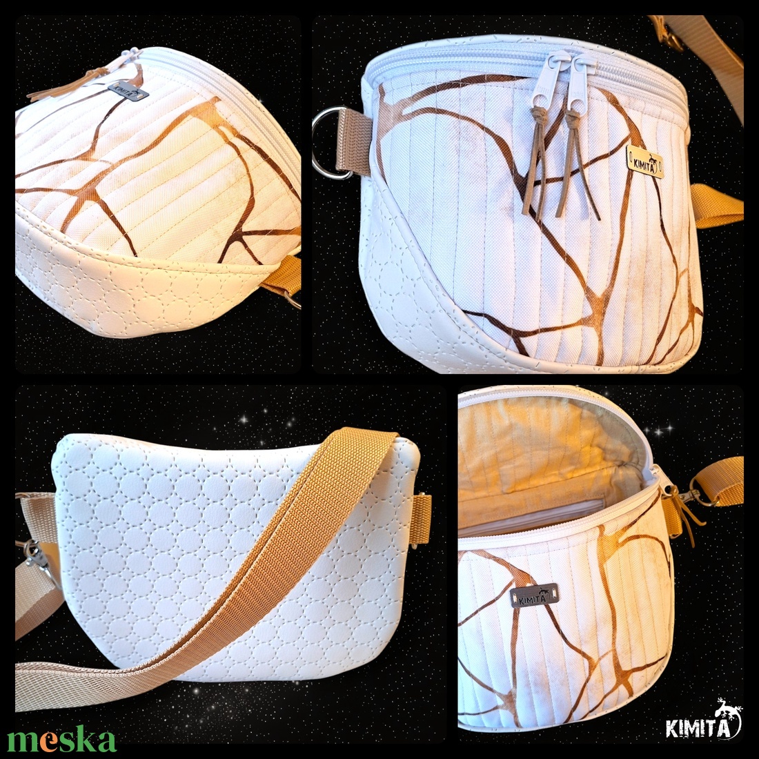 Márványos crossbody táska - táska & tok - kézitáska & válltáska - vállon átvethető táska - Meska.hu