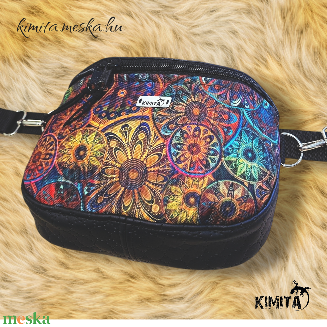 Mandalás crossbody táska - táska & tok - kézitáska & válltáska - vállon átvethető táska - Meska.hu