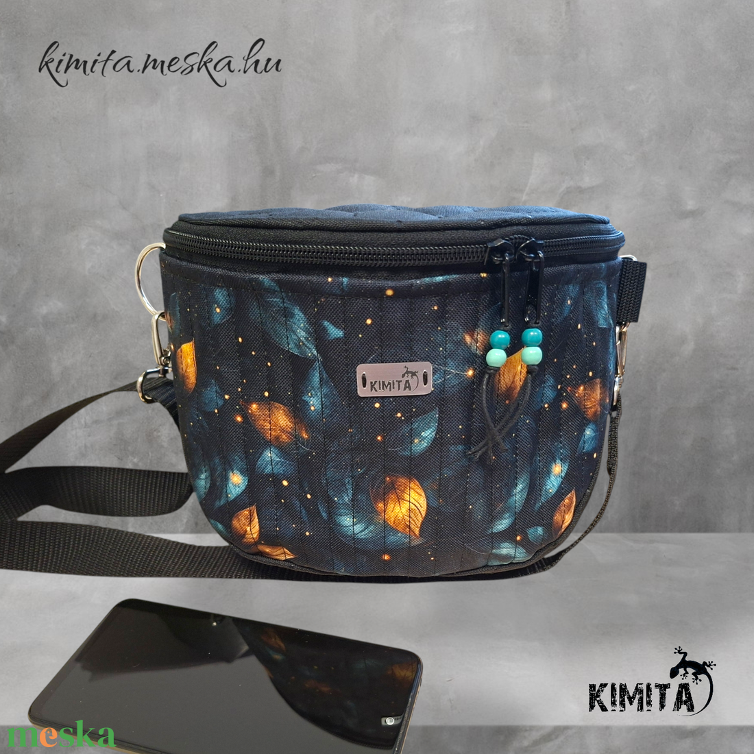 Levél mintás crossbody táska - táska & tok - kézitáska & válltáska - vállon átvethető táska - Meska.hu