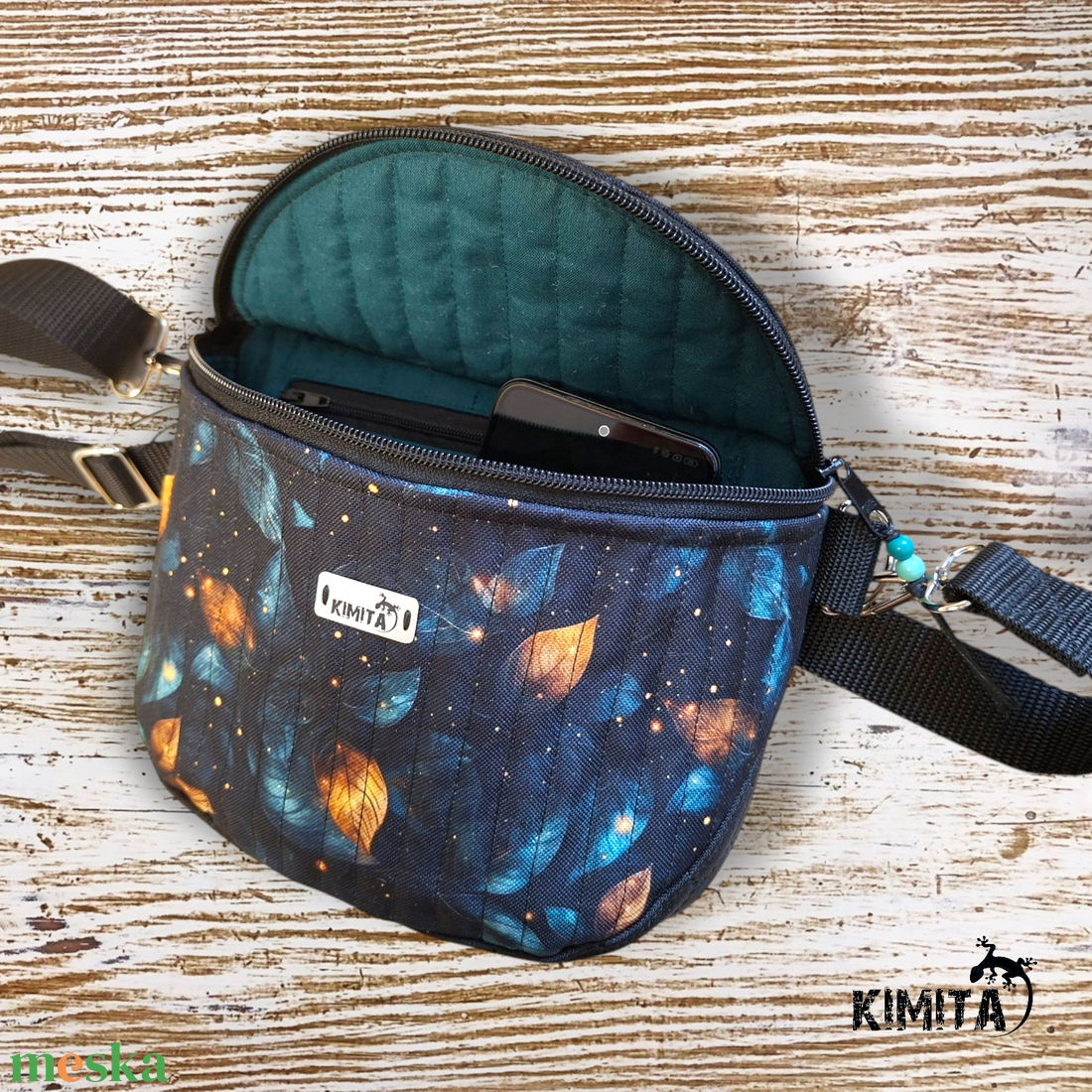 Levél mintás crossbody táska - táska & tok - kézitáska & válltáska - vállon átvethető táska - Meska.hu