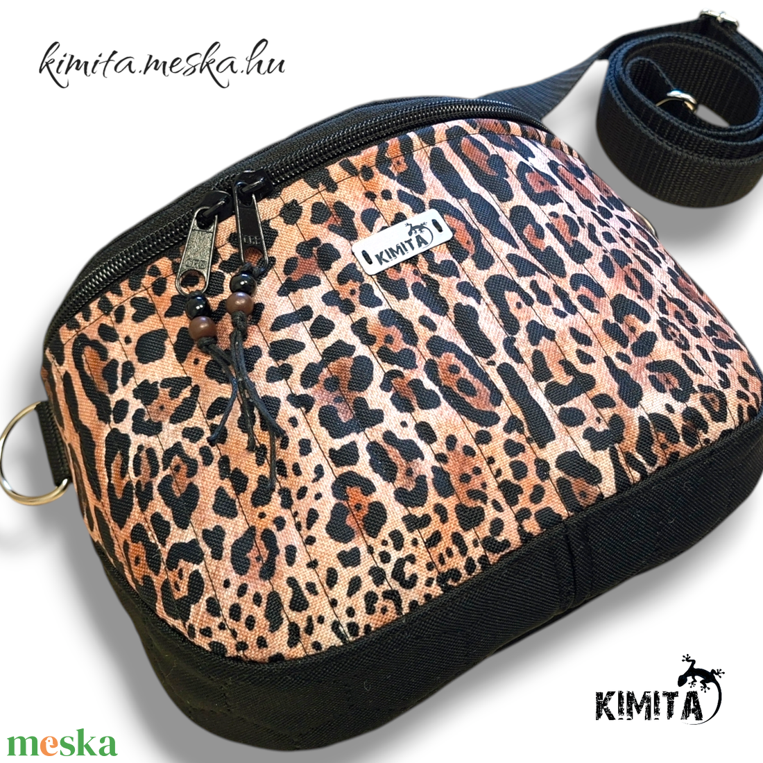 Leopárd mintás crossbody táska - táska & tok - kézitáska & válltáska - vállon átvethető táska - Meska.hu