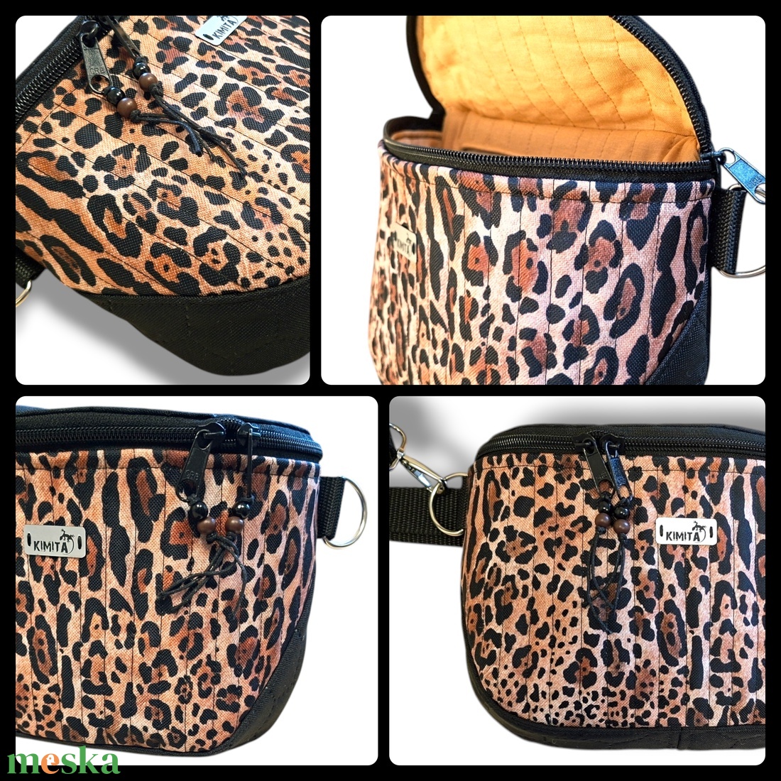 Leopárd mintás crossbody táska - táska & tok - kézitáska & válltáska - vállon átvethető táska - Meska.hu