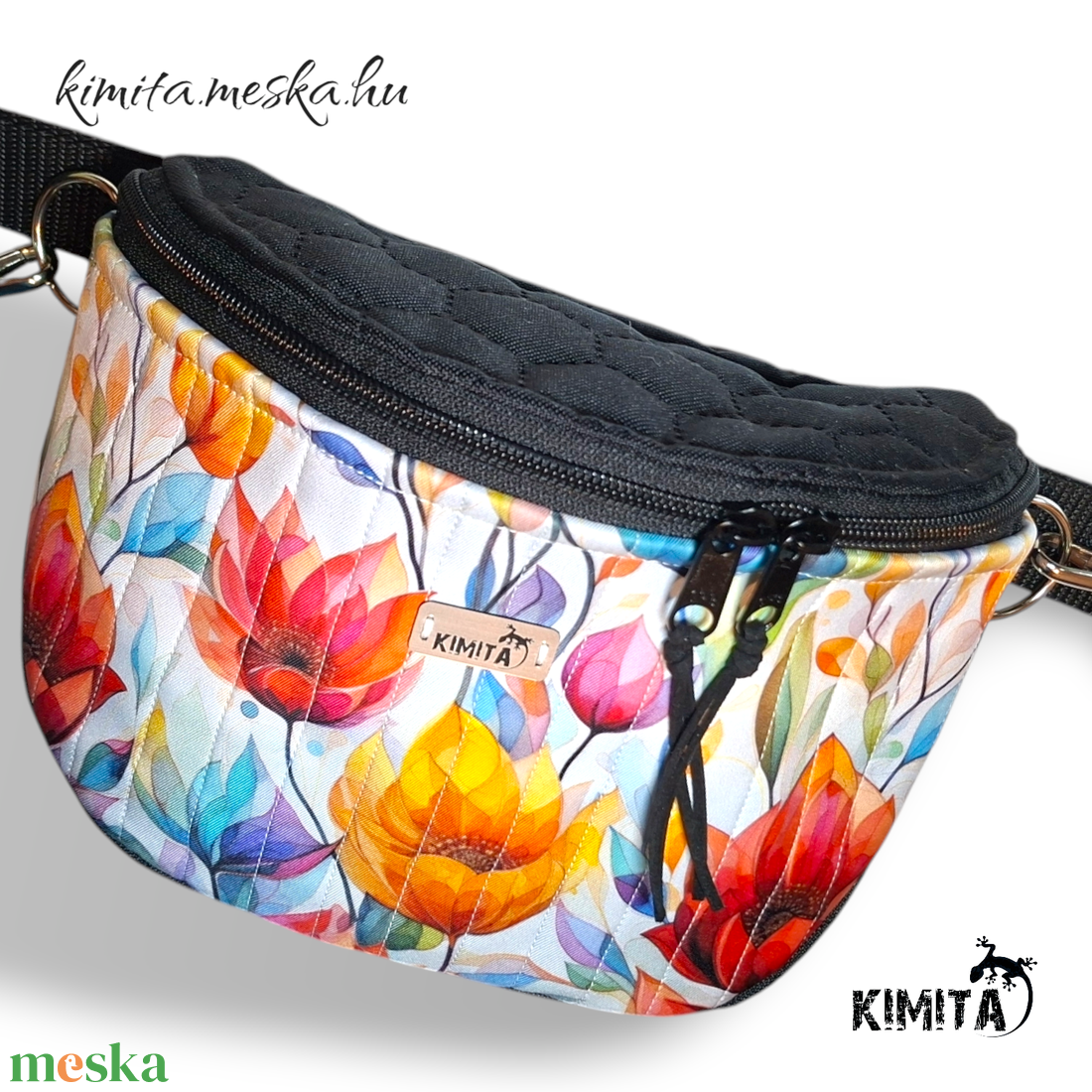 Virágok crossbody táska - táska & tok - kézitáska & válltáska - vállon átvethető táska - Meska.hu
