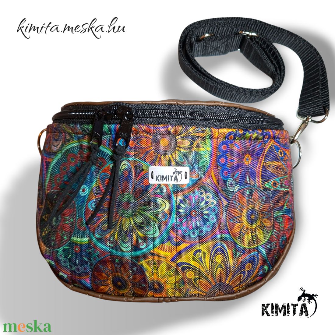 Mandalás crossbody táska - táska & tok - kézitáska & válltáska - vállon átvethető táska - Meska.hu