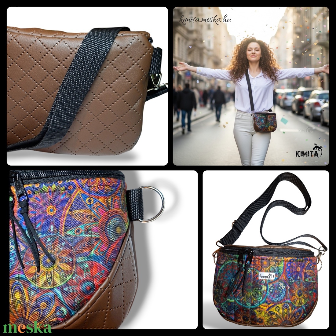 Mandalás crossbody táska - táska & tok - kézitáska & válltáska - vállon átvethető táska - Meska.hu