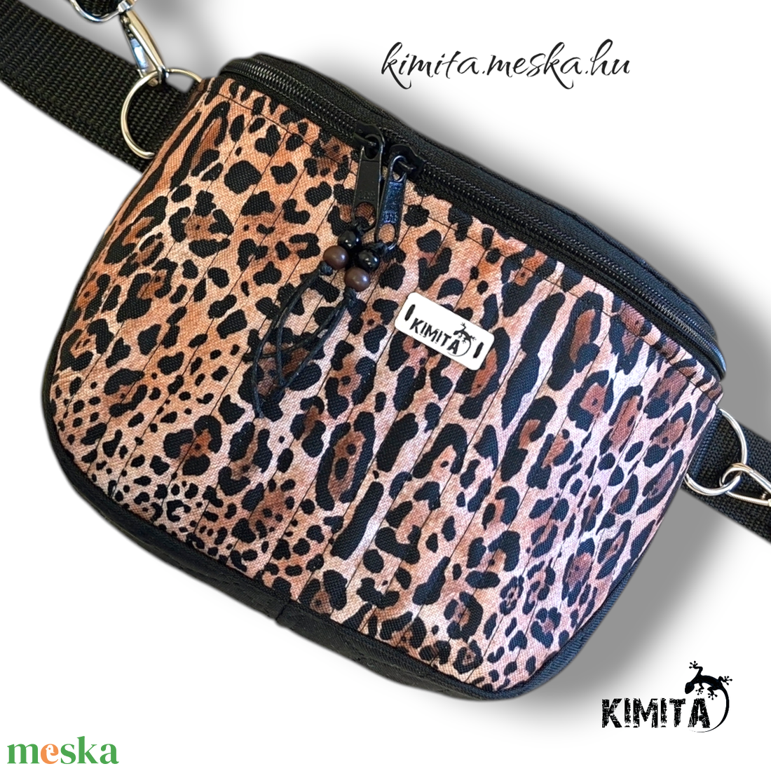 Leopárd mintás crossbody táska - táska & tok - kézitáska & válltáska - vállon átvethető táska - Meska.hu