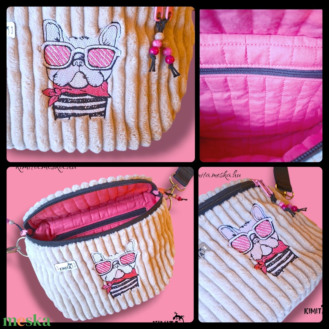 Kutyás crossbody táska - táska & tok - kézitáska & válltáska - vállon átvethető táska - Meska.hu