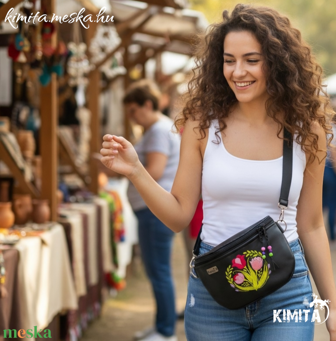 Himzett crossbody táska - táska & tok - kézitáska & válltáska - vállon átvethető táska - Meska.hu