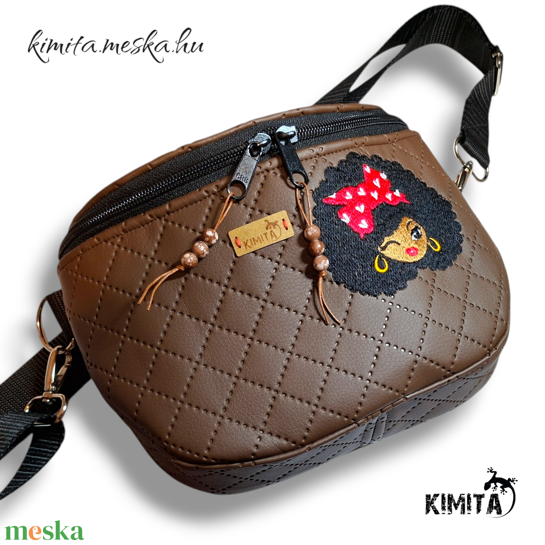 Afro hairstyl crossbody táska - táska & tok - kézitáska & válltáska - vállon átvethető táska - Meska.hu