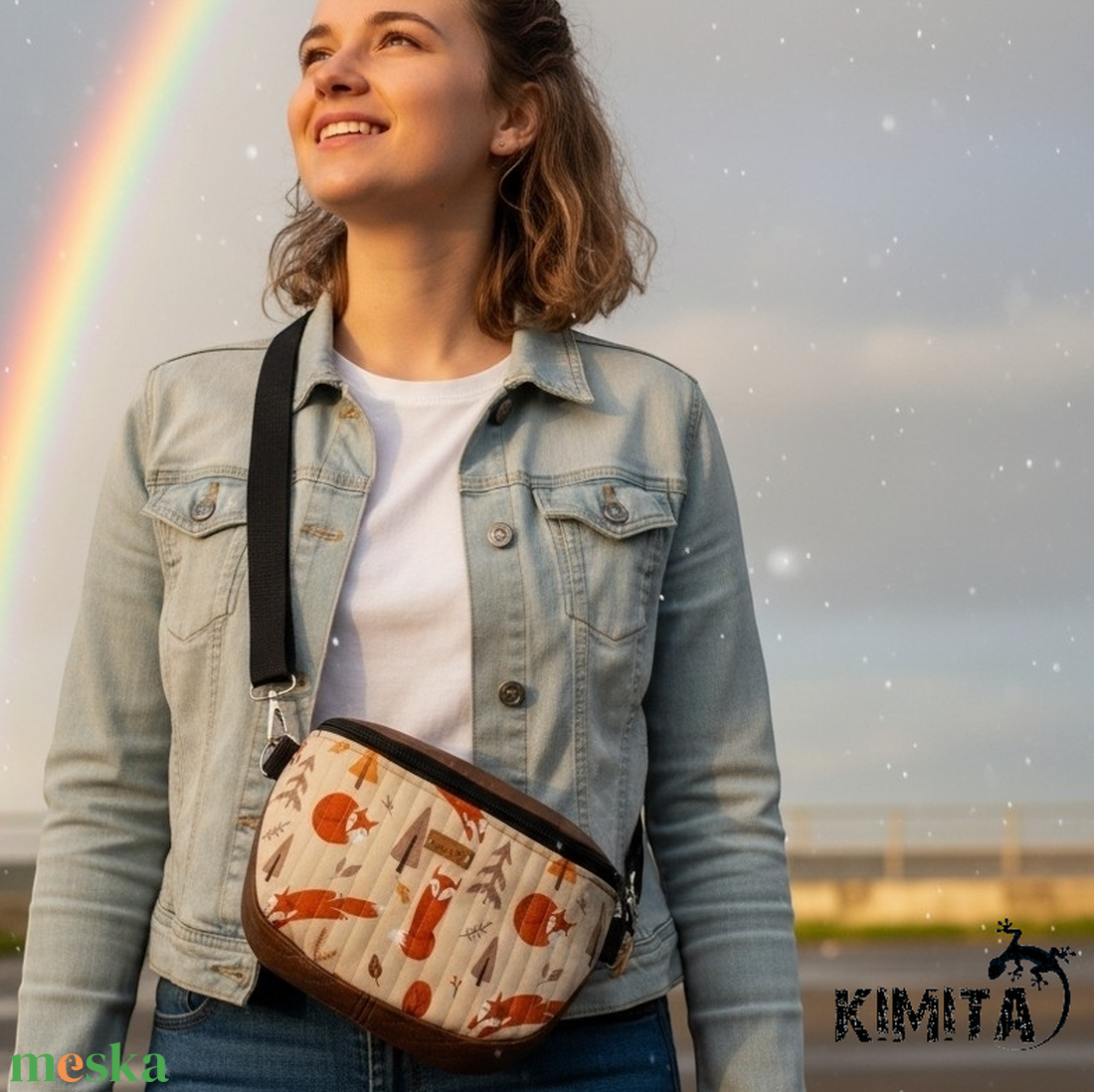 Rókás crossbody táska - táska & tok - kézitáska & válltáska - vállon átvethető táska - Meska.hu