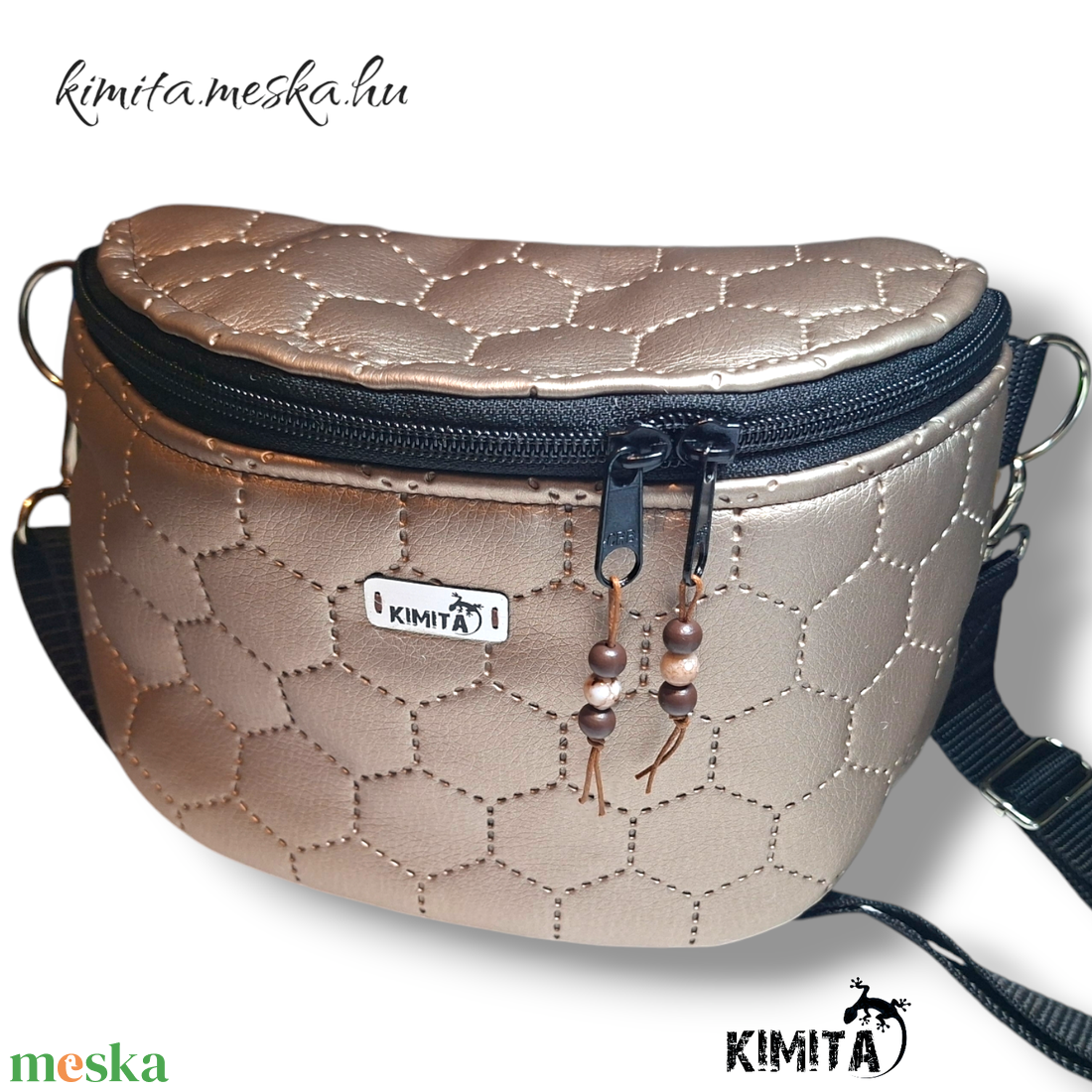 crossbody táska-arany - táska & tok - kézitáska & válltáska - vállon átvethető táska - Meska.hu