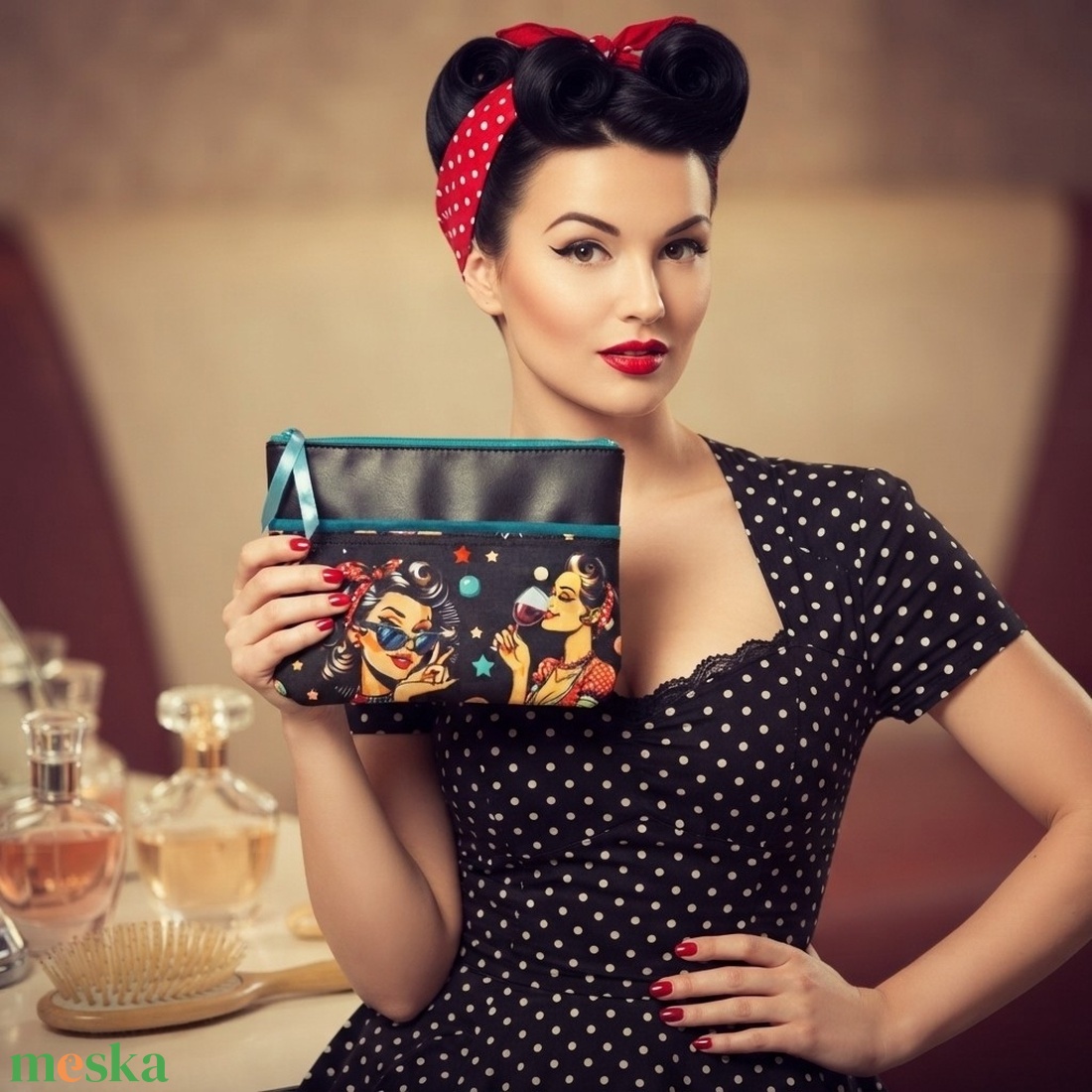 Neszesszer - rockabilly  - táska & tok - neszesszer - Meska.hu