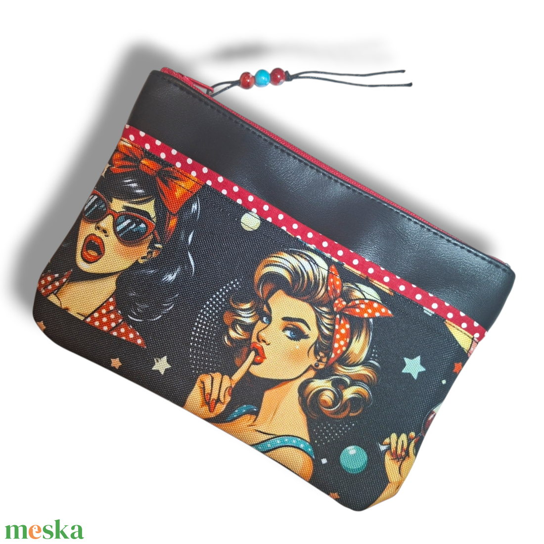 Neszesszer - rockabilly piros - táska & tok - neszesszer - Meska.hu