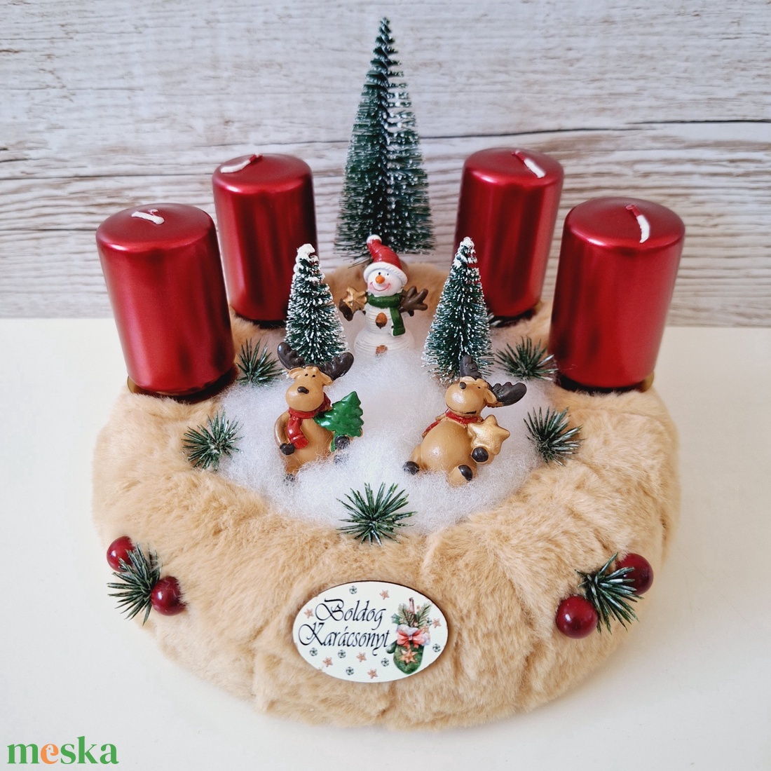 Adventi koszorú-szarvas figurákkal - karácsony - adventi díszek - adventi asztaldísz - Meska.hu Adventi koszorú-szarvas figurákkal - karácsony - adventi díszek - adventi asztaldísz - Meska.hu