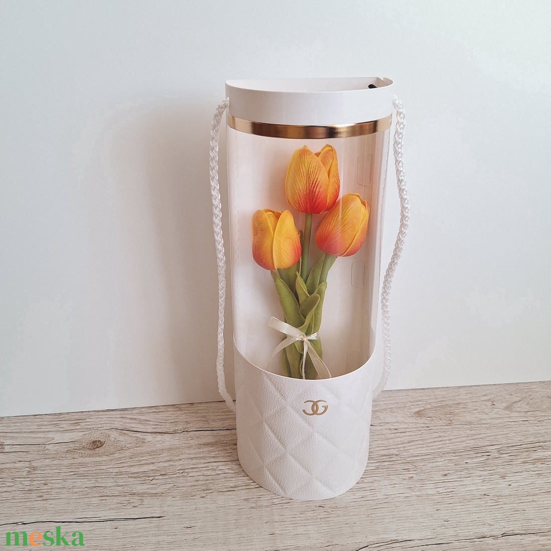 Élethű tulipánok virág táskában-sárga - otthon & életmód - dekoráció - asztal és polc dekoráció - asztaldísz - Meska.hu Élethű tulipánok virág táskában-sárga - otthon & életmód - dekoráció - asztal és polc dekoráció - asztaldísz - Meska.hu