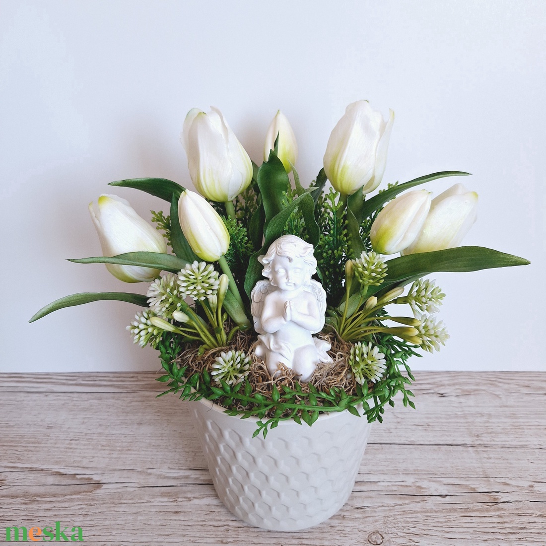 Élethű tulipános sírdísz - otthon & életmód - vallás - temetkezési tárgy - Meska.hu