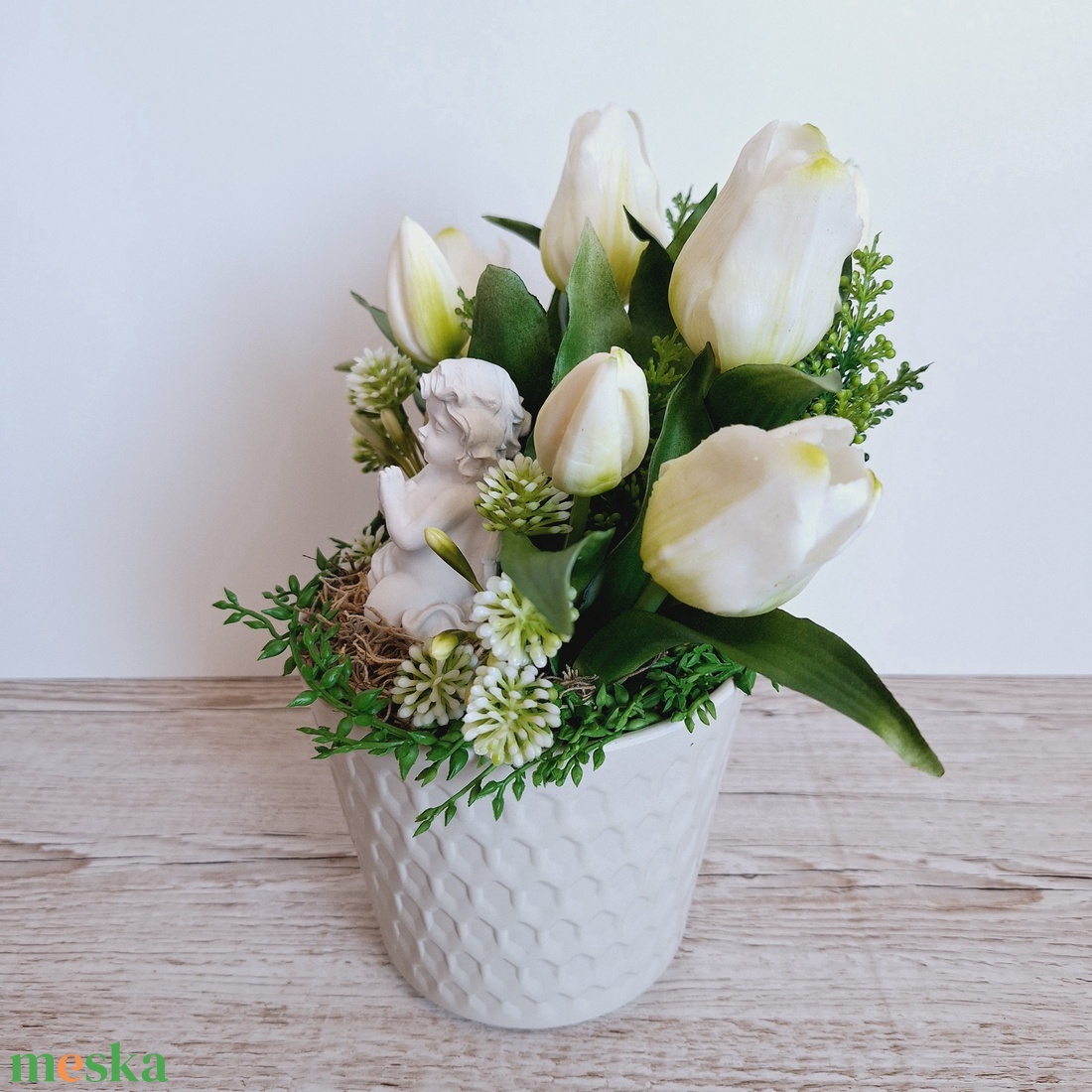 Élethű tulipános sírdísz - otthon & életmód - vallás - temetkezési tárgy - Meska.hu