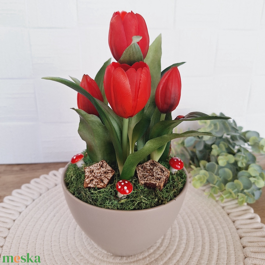 Katicás tavaszi dekoráció - otthon & életmód - dekoráció - asztal és polc dekoráció - asztaldísz - Meska.hu