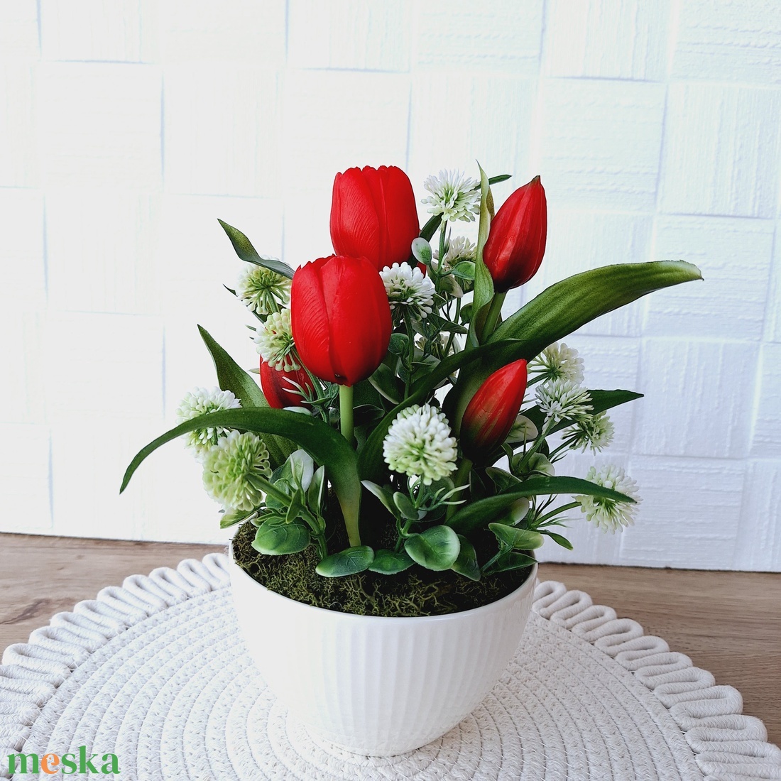Tulipános asztaldísz - otthon & életmód - dekoráció - asztal és polc dekoráció - asztaldísz - Meska.hu