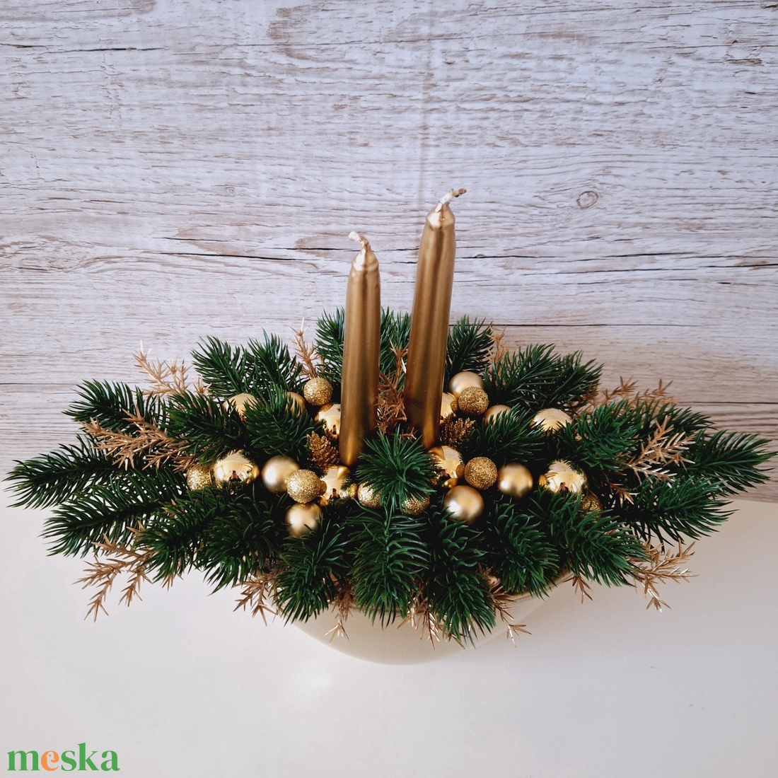 Arany ünnepi asztaldísz - karácsony - karácsonyi lakásdekoráció - ünnepi asztaldekoráció - Meska.hu