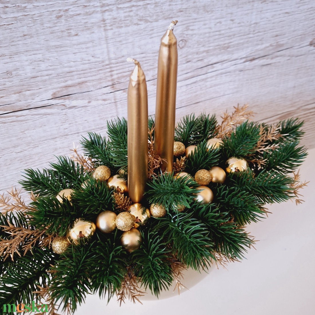 Arany ünnepi asztaldísz - karácsony - karácsonyi lakásdekoráció - ünnepi asztaldekoráció - Meska.hu