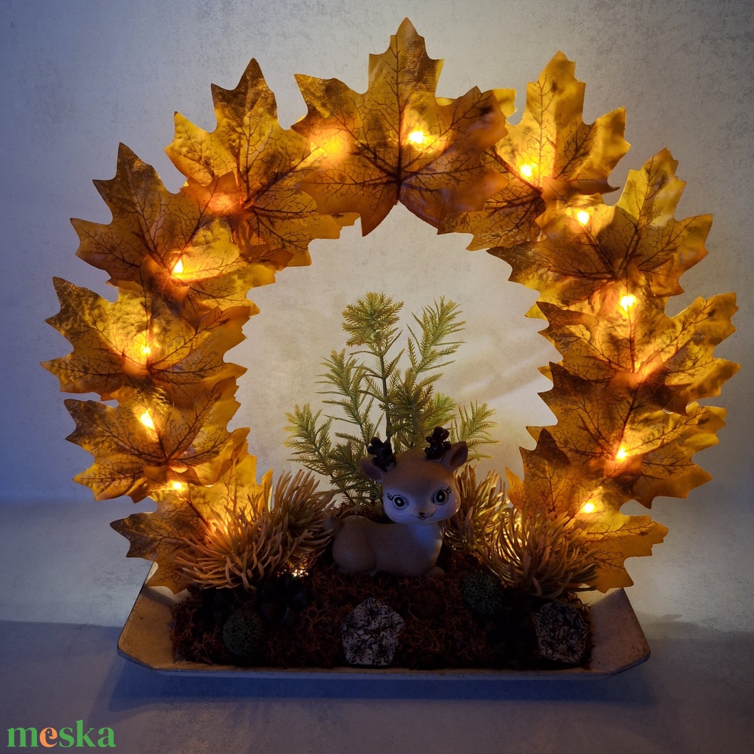 Ledes őszi dekoráció szarvassal - otthon & életmód - dekoráció - asztal és polc dekoráció - asztaldísz - Meska.hu Ledes őszi dekoráció szarvassal - otthon & életmód - dekoráció - asztal és polc dekoráció - asztaldísz - Meska.hu