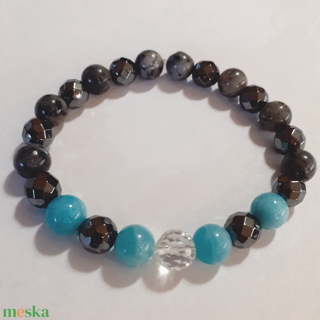 Csodaszép larvikit,amazonit és hematit ásvány karkötő - ékszer - karkötő - gyöngyös karkötő - Meska.hu Csodaszép larvikit,amazonit és hematit ásvány karkötő - ékszer - karkötő - gyöngyös karkötő - Meska.hu