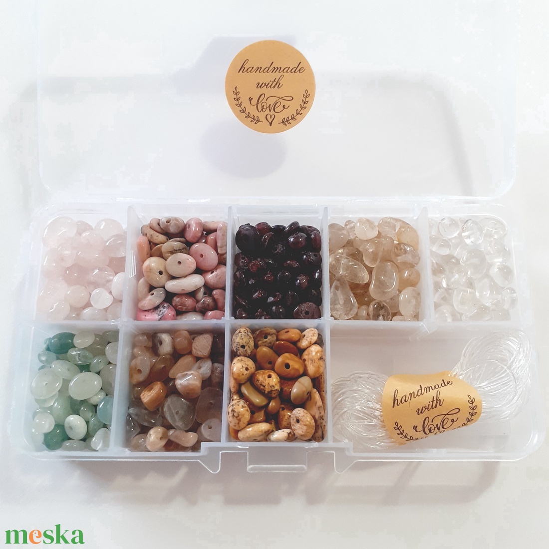 Szemcsés ásvány karkötő készítő szett - kellékek & szerszámok - gyöngyfűzés kellékek - egyéb alkatrész - Meska.hu Szemcsés ásvány karkötő készítő szett - kellékek & szerszámok - gyöngyfűzés kellékek - egyéb alkatrész - Meska.hu