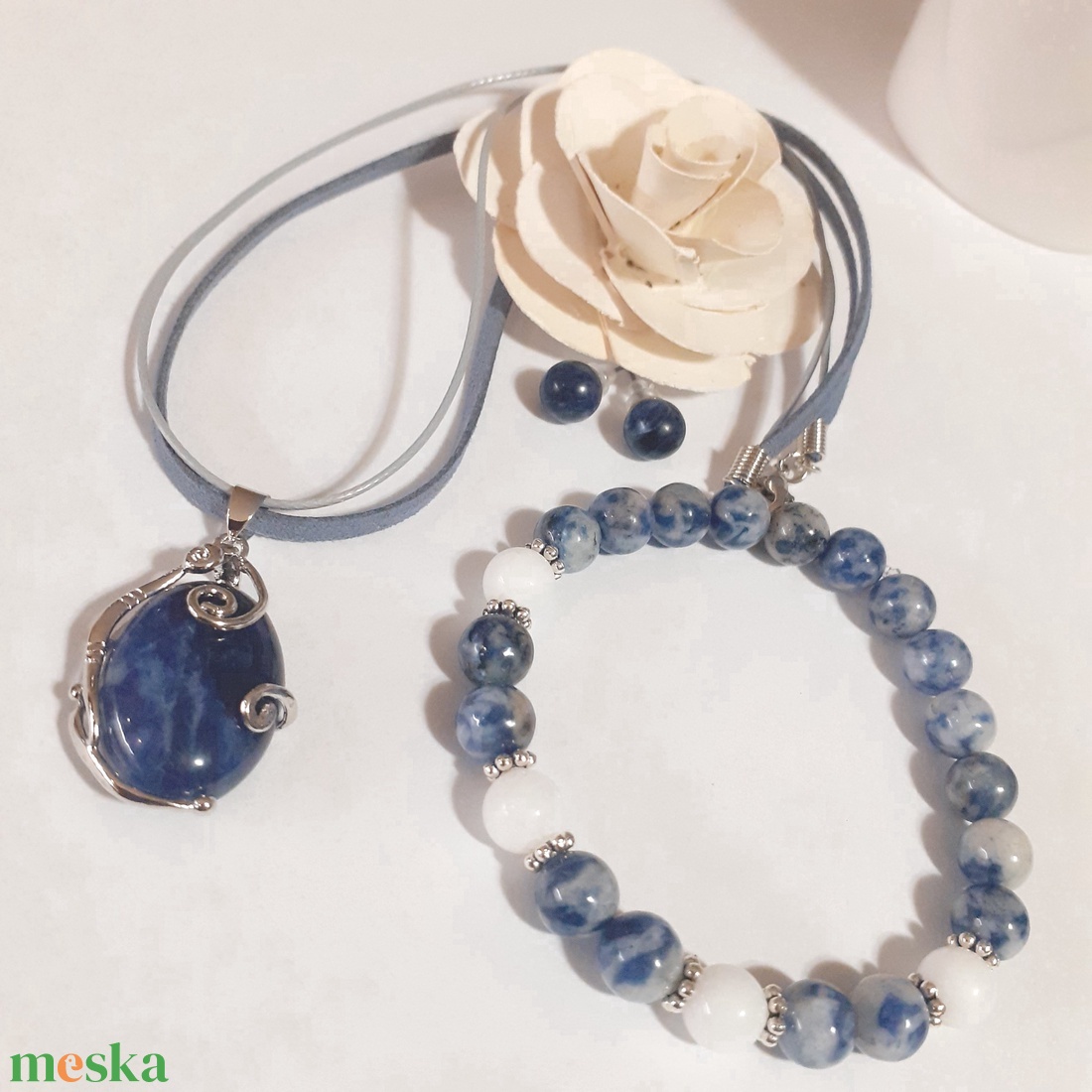 Szodalit ásvány ékszer szett - ékszer - ékszerszett - Meska.hu Szodalit ásvány ékszer szett - ékszer - ékszerszett - Meska.hu