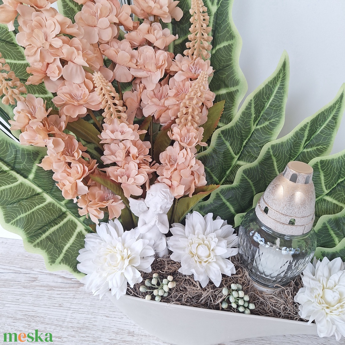 Nagy méretű sírdísz mécsessel - otthon & életmód - vallás - temetkezési tárgy - temetői gyertyák, mécsesek - Meska.hu