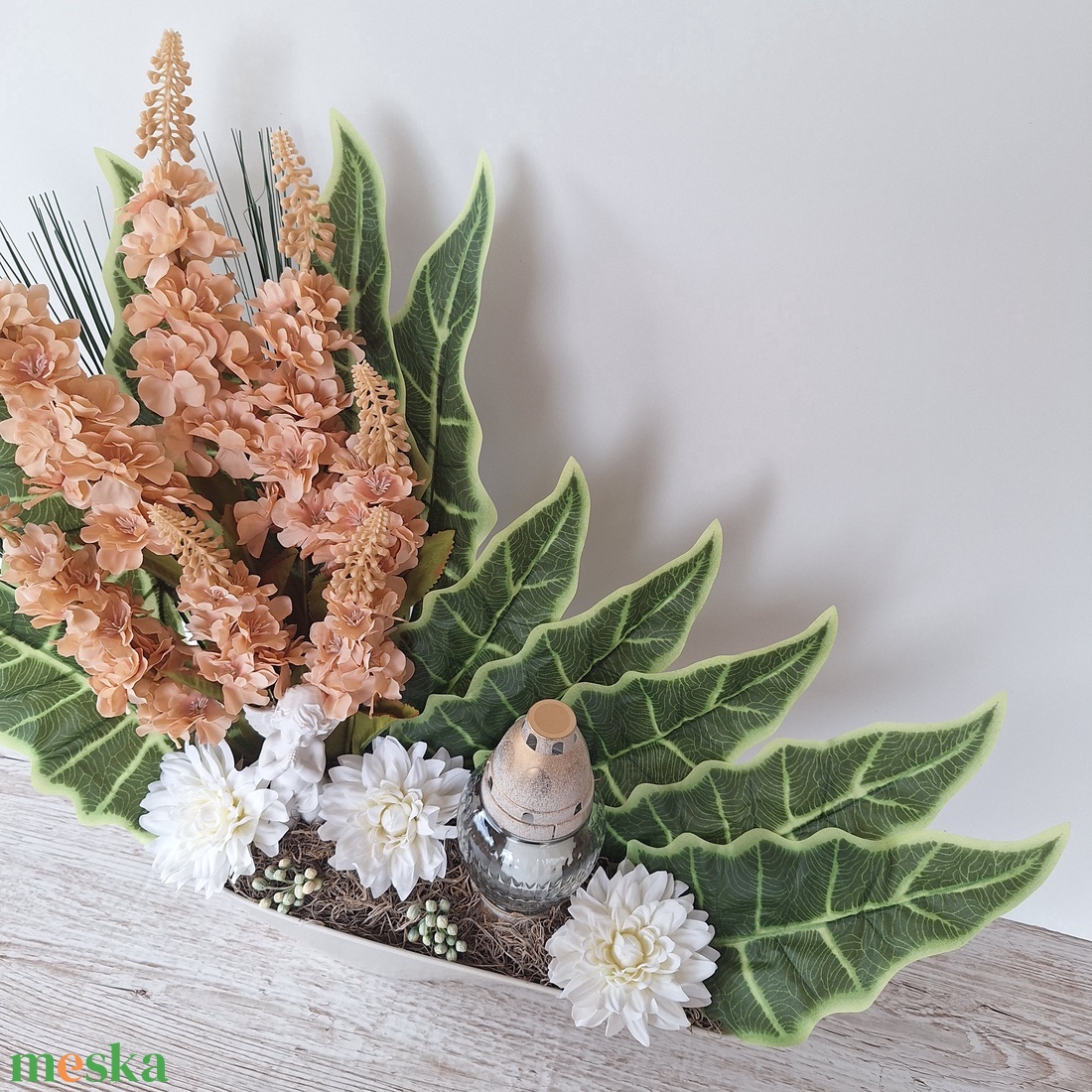 Nagy méretű sírdísz mécsessel - otthon & életmód - vallás - temetkezési tárgy - temetői gyertyák, mécsesek - Meska.hu