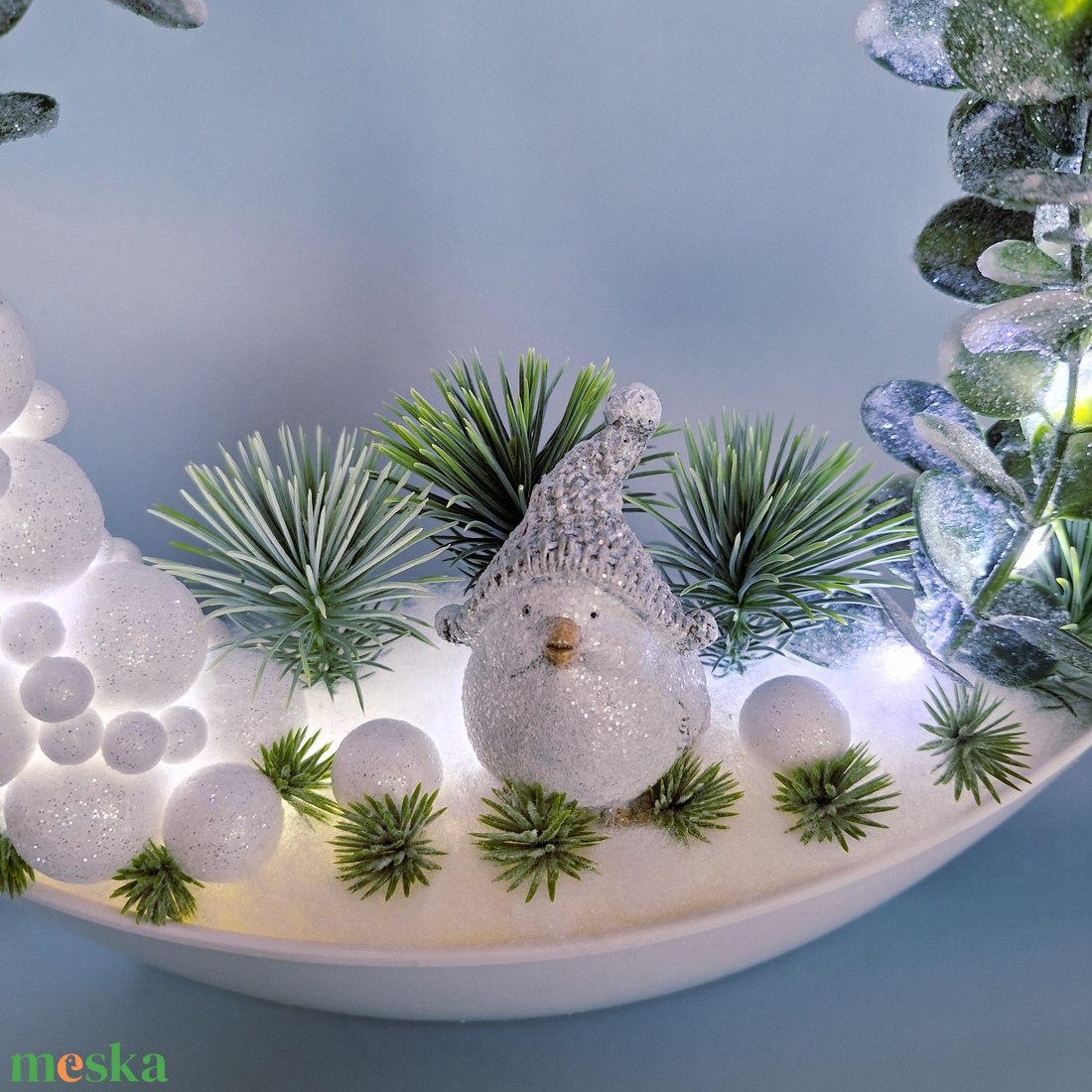 Ledes téli dekoráció  - karácsony - karácsonyi lakásdekoráció - karácsonyi fénydekoráció - Meska.hu