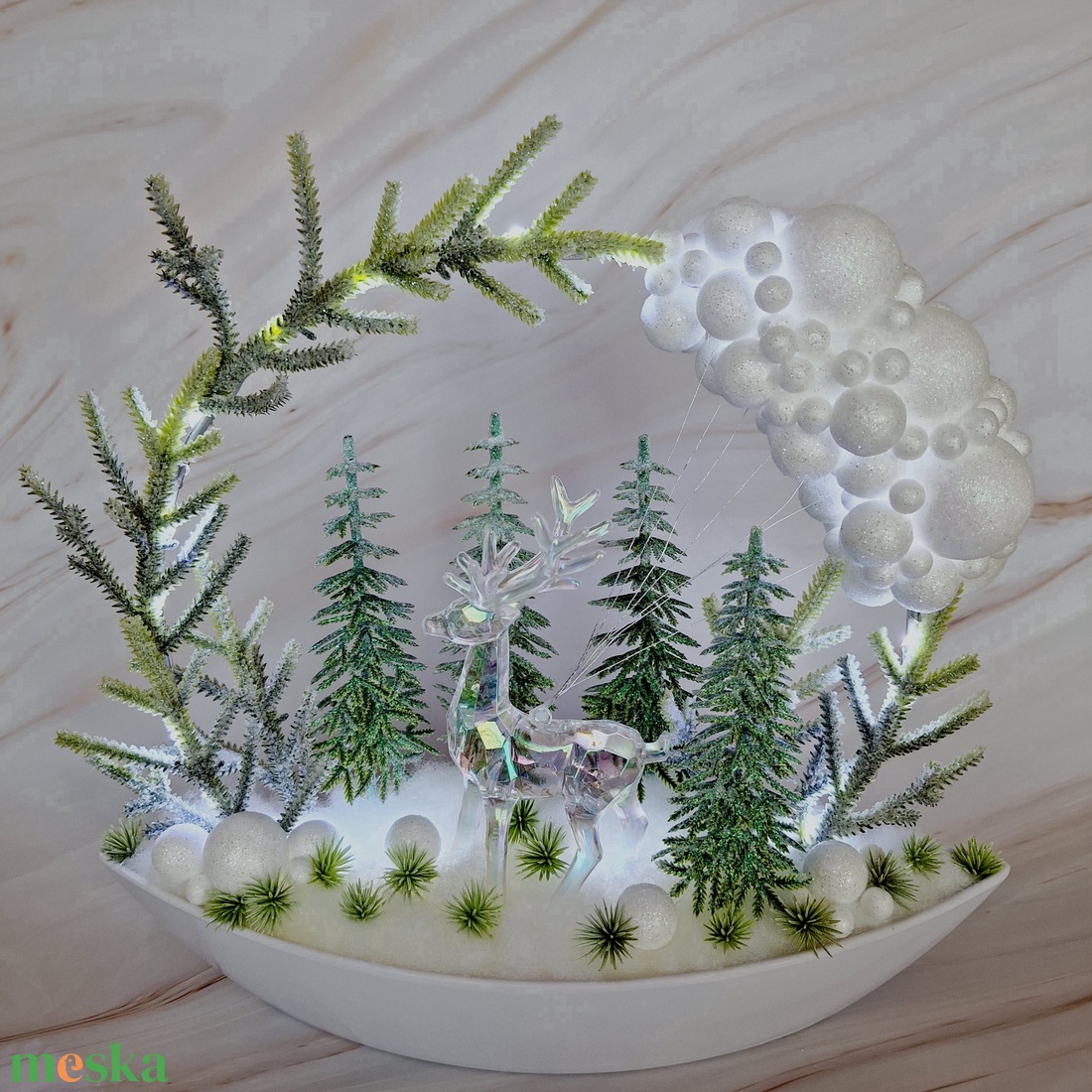Ledes téli dekoráció IV. - karácsony - karácsonyi lakásdekoráció - karácsonyi fénydekoráció - Meska.hu