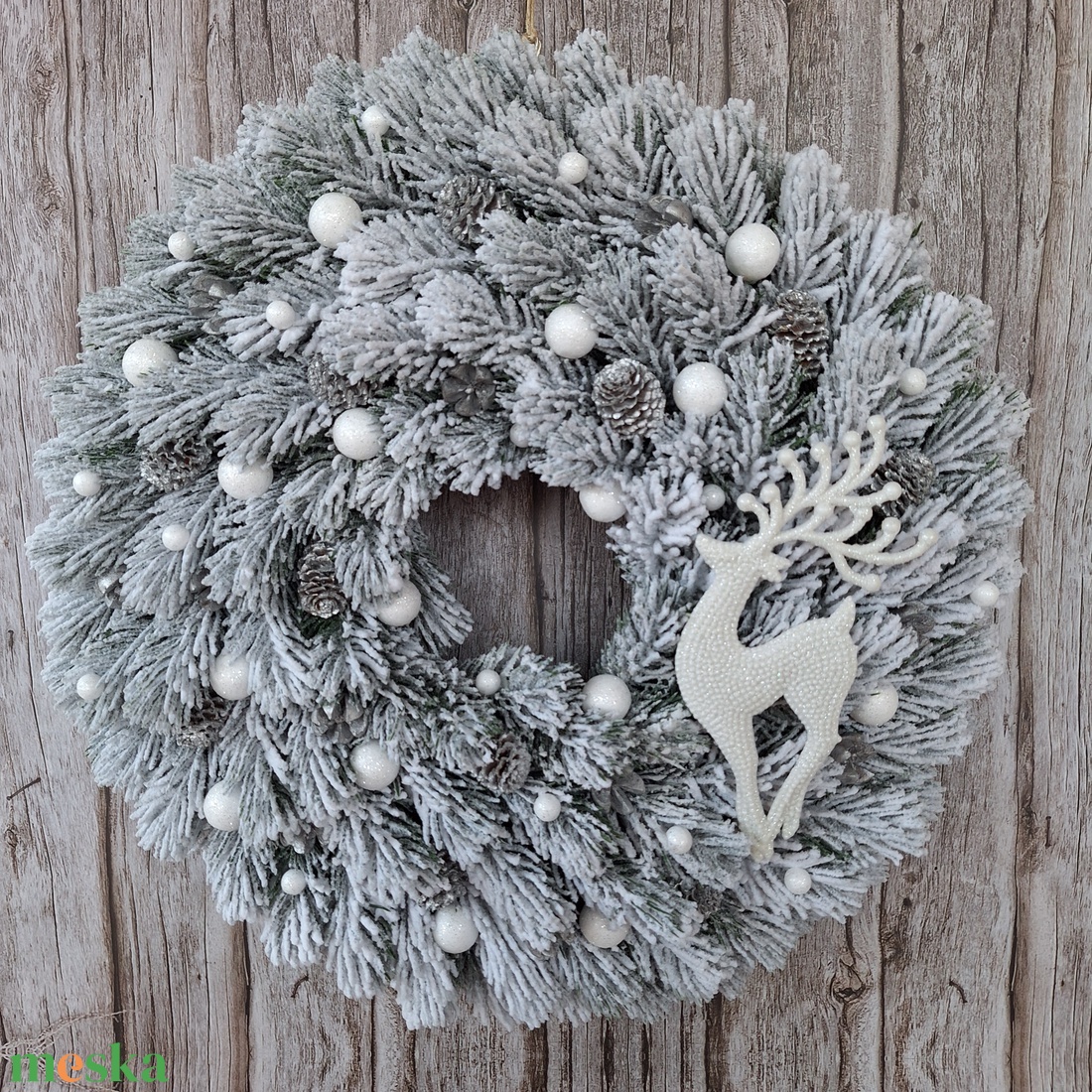 Ledes karácsonyi ajtódísz-hamvas - karácsony - karácsonyi lakásdekoráció - karácsonyi ajtódíszek - Meska.hu