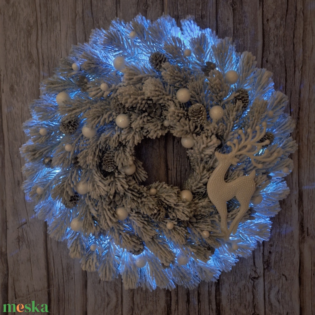 Ledes karácsonyi ajtódísz-hamvas - karácsony - karácsonyi lakásdekoráció - karácsonyi ajtódíszek - Meska.hu