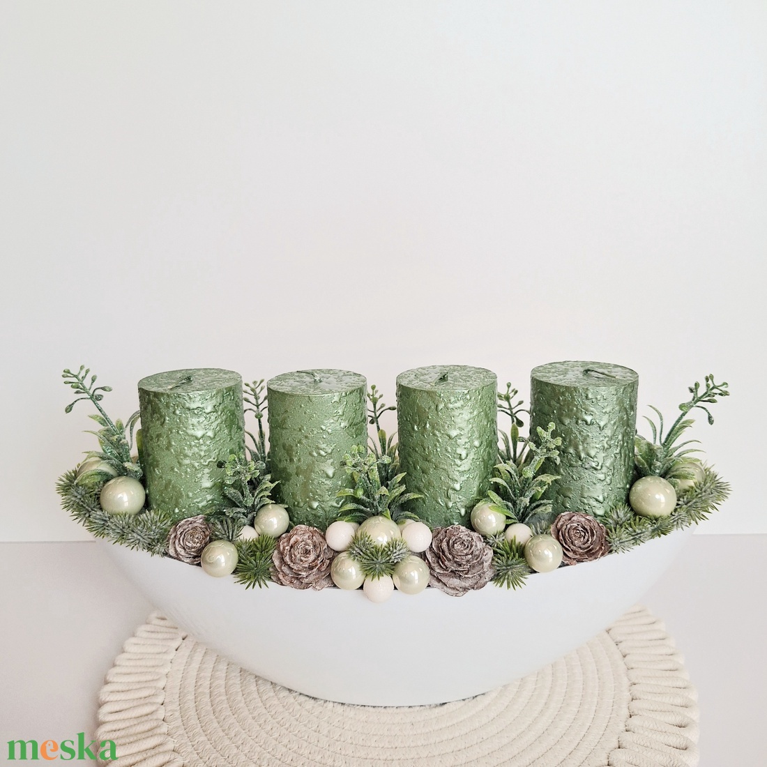 Adventi asztaldísz-menta - karácsony - adventi díszek - adventi asztaldísz - Meska.hu