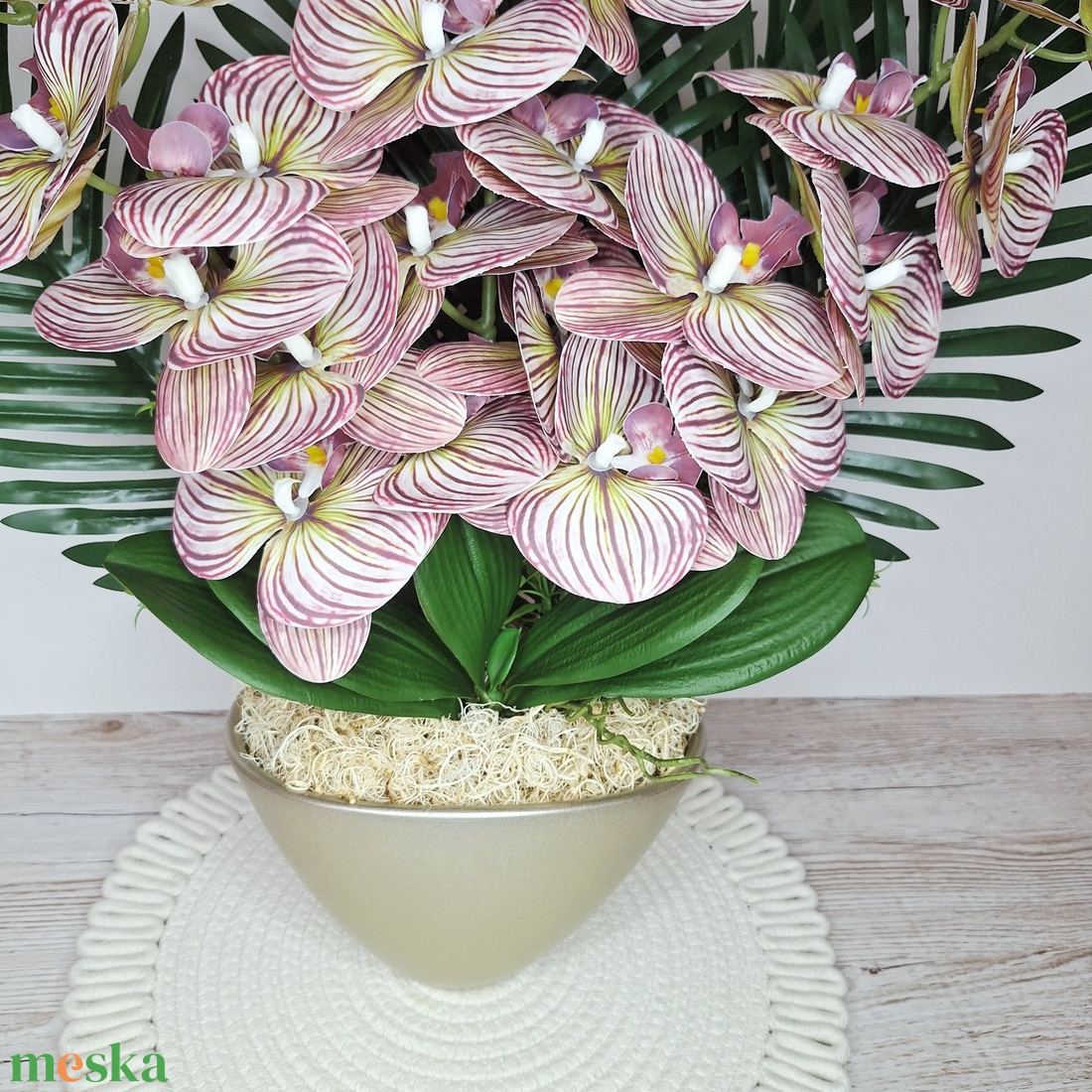 Különleges orchidea dekoráció kerámia kaspóban - otthon & életmód - dekoráció - asztal és polc dekoráció - asztaldísz - Meska.hu